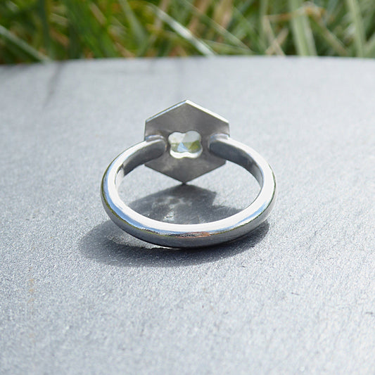 Green Quartz Portal Ring (Size P)