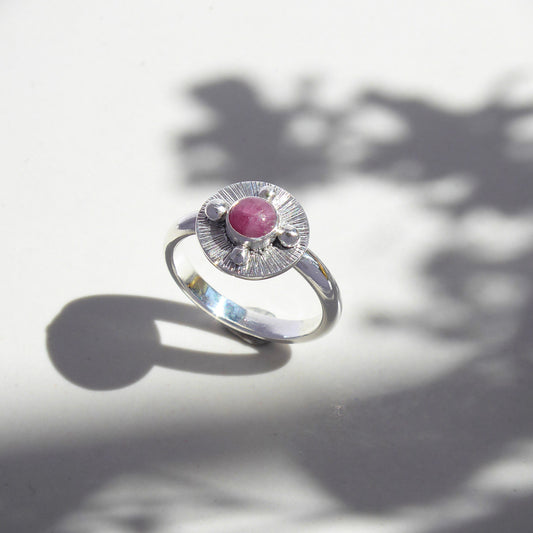 Pink Tourmaline Compass Ring