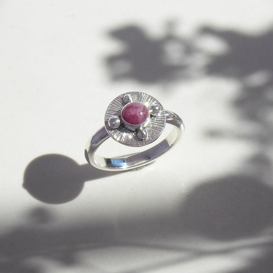 Pink Tourmaline Compass Ring