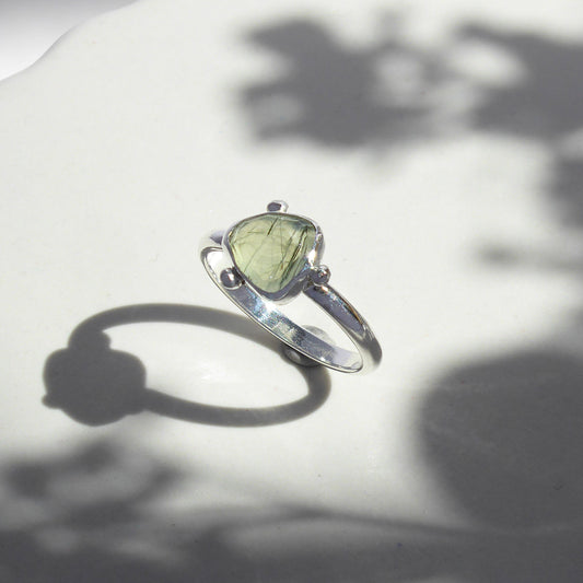 Green Prehnite Ring