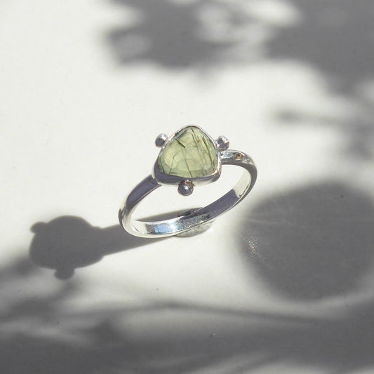 Green Prehnite Ring